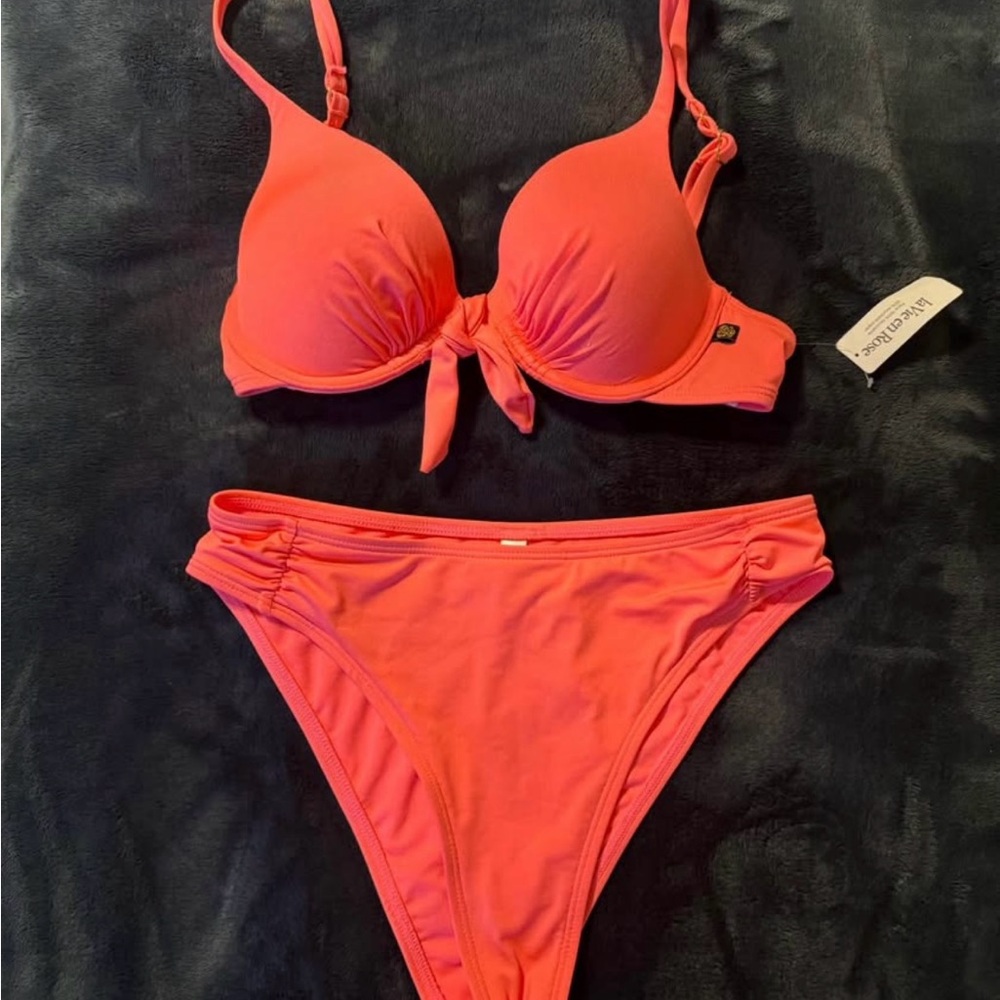 La Vie En Rose Coral Bikini Set - Picture 1 of 2